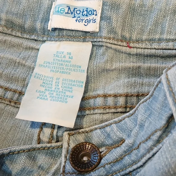 Big girls shorts light Blue wash mid-rise short girl size 14 regular outdoor - Picture 2 of 10